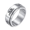 INRENG 8MM Fashion Stainless Steel Cute Kitty Spinner Ring for