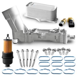 Upgraded Aluminum Engine Oil Cooler Assembly with Oil Filter Housing Compatible with Chrysler 200 300 Compatible with Dodge Avenger Wrangler Ram 1500 Promaster 3.6L V6 Replaces 926-876