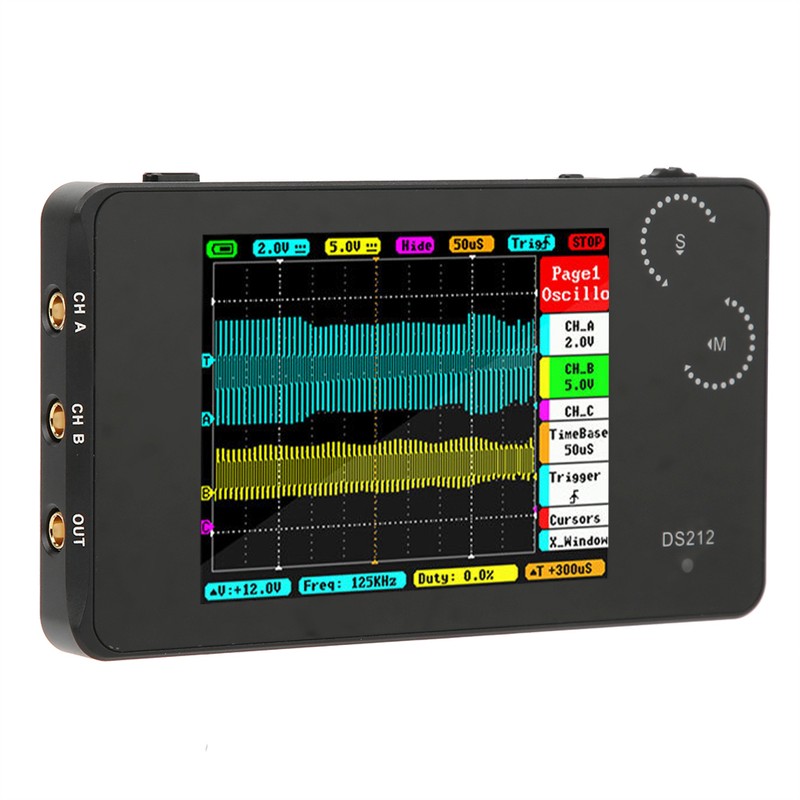 DS212 Portable Digital Oscilloscope Pocket Size 2 Channel Oscilloscope with