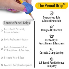 The Pencil Grip Pencil Grips, The Crossover Grip, Ergonomic Writing Aid For Righties And Lefties, Colorful Pencil Grippers, Assorted Classic Colors, 6 Count - TPG-17806