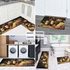 Red Wine Kitchen Rugs Sets of 2, 3D Grapes Farmhouse