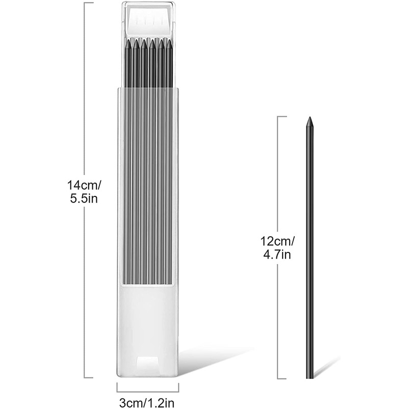 2.8 mm Pencil Refills for Carpenter Mark Pencils, Solid Deep