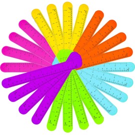 12 Pieces Ruler Slap Bracelets Slap Wrist Ruler Slap on Ruler Braclet Colorful Wristband Snap Ruler for Prize Party Favors