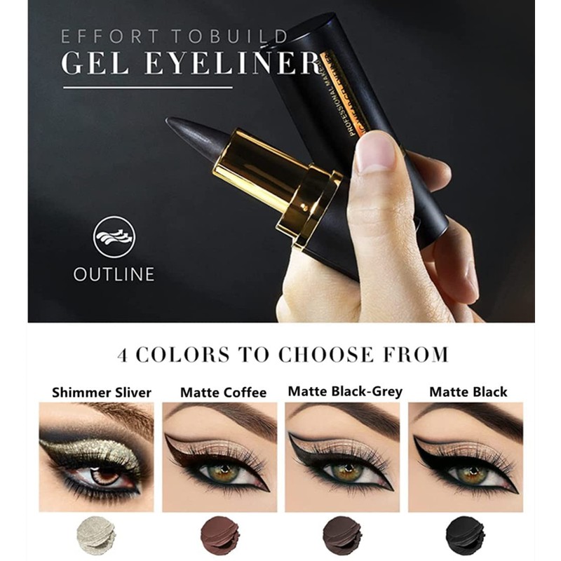 Mysense Black Gel Eye Liner Sticks Smooth Matte Black Eye-liner