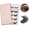 DYSILK 5 Pairs False Eyelashes 6D Natural Thickness Handmade Cross