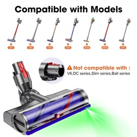 Vacuum Head Replacement for Dy-Son V10, V7, V8, V11, V15 Direct Drive Motor-Head Brush Roller for Dyson Vacuum Attachments Parts LED Headlights 270° Torque Brush Head for Hardwood Floor and Carpet