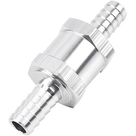 DAVRPES 10mm 3/8" Fuel Check Valve One Way Inline Non Return Diesel Gasoline Silver(10mm OD)