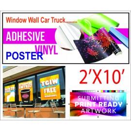 Avery 2' x 10' Custom Adhesive Vinyl Poster Window Wall Auto Truck Sign 24inchX120inch