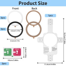 6 Pcs Universal Mag Safe Metal Ring Adapter - Magnetic Ring with 3 Film Tools for Mag Safe Stickers, Compatible with All Phone Cases, Durable Metal Sticker for Mag Safe Accessories