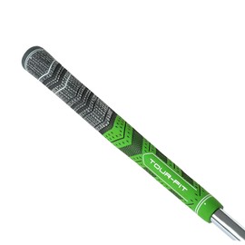 Golf Grip Tour Fit Dual Compound Premium Half Cord Golf Grips Standard Midsize Golf Grips with Golf Tape Set of 1/3/6/9/13 (Midsize, Black/Green 1 Single Grip)