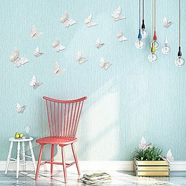 New 12pcs Silver 3D Butterfly Wall Stickers Art Decal Home Room Decorations Decor (Silver - 3)