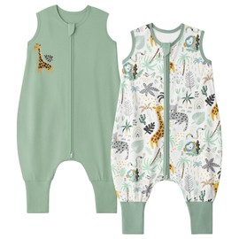 Yoofoss Toddler Sleep Sack With Feet 3-4T 100% Organic Cotton Baby Sleep Sack with Legs Toddler Wearable Blanket with 2-Way Zipper