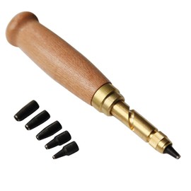 Kangkang@ Handheld Leather Waistband Watchband Belt Hole Eyelets Screw Hole Hollow Punch Stick Drill Tool with 6 Changeable Punch Pins