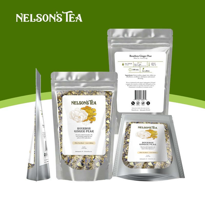 Nelson's Tea Bourbon Ginger Pear - Cut & Sifted Ginger