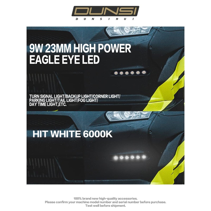 DUNSIHUI 10 pair 9W Eagle Eye LED Light Lamp, 6500k