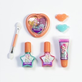Lip Smacker 9-Piece Beauty Collection Set, Mermaid-Themed Makeup, Includes Lip Balms, Glosses, and Nail Polishes, Fun Flavors, Cruelty-Free & Vegan