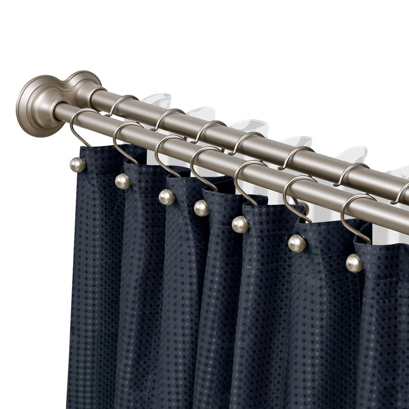 72 in. Adjustable 72-Inch Double Shower Curtain Rods, Brushed Nickel