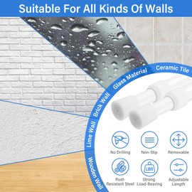 AIZESI 2pcs White Curtain Rod No Drilling Spring Tension Rod Adjusting Length 31 to 54 Inch Small Expandable Loaded Curtain Spring Rods for Windows,cupboard, Kitchen Cabinets,Bathroom