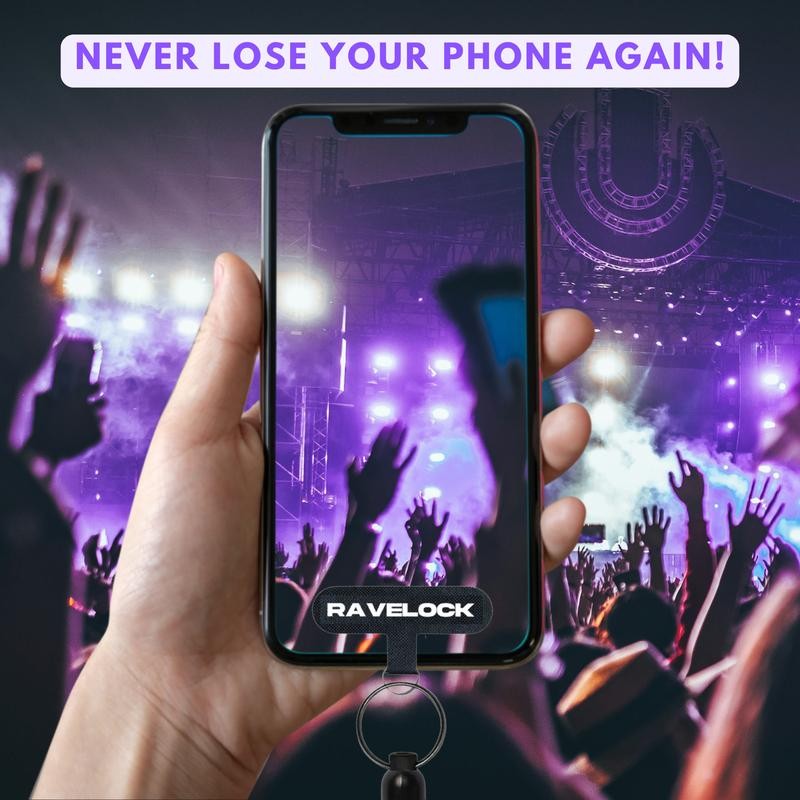 RaveLock Premium Anti-Theft Phone Tether Steel Retractable for Festivals -