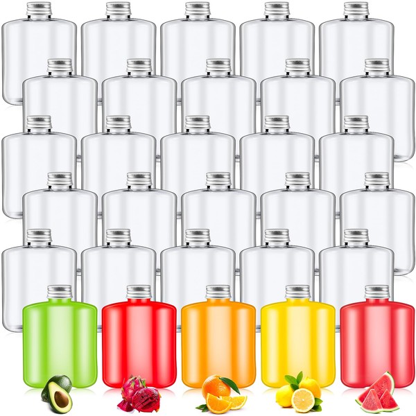 30 Pack 8.5 oz Plastic Juice Bottles, Empty Reusable Juice