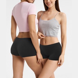 Allxwek Underwear Women Seamless Boxer Shorts Ladies Microfiber Boyshorts Panties 6 Pack 3908 BL L/XL 6