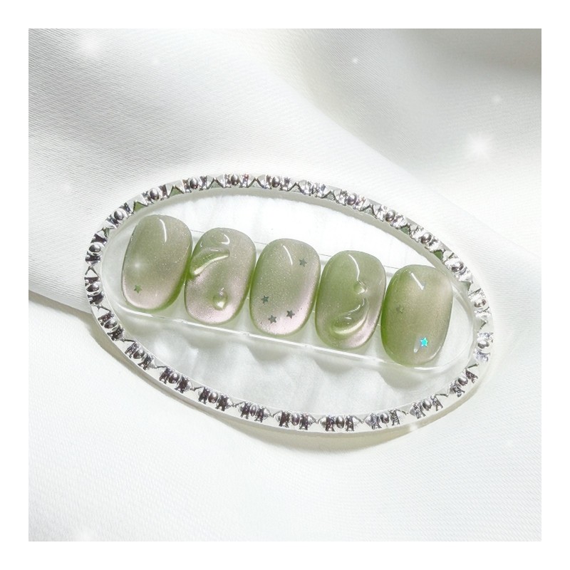 [Handmade Nail Tips] Guava Magnet Nail Tips - Petit Almond
