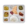 Pooja Bazar 8 Compartment White Party Thali Plates (50 Pack)