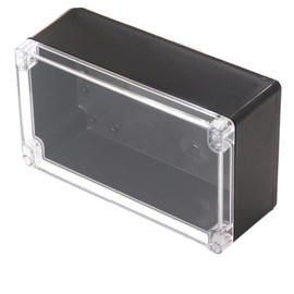 Otdorpatio Project Box IP65 Waterproof Junction Box ABS Plastic Black Electrical Boxes DIY Electronic Project Case Power Enclosure Clear Cover 7.87"x4.72"x2.95"