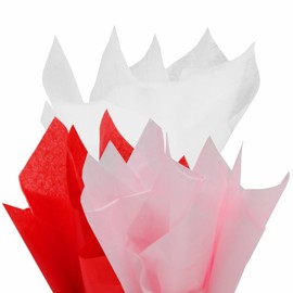 PMLAND Gift Wrapping Tissue Paper - Red/Pink/White Assorted - 26 Inches x 20 Inches - 60 Sheets