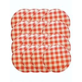 Set of 50 Replacement Twist-Off Lids for Jars To 82 Red Checked Jars Suitable for 230, 350, 435, 540, 565 ml Preserving Jars