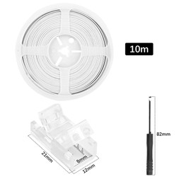 10Pcs 2 Pin 8mm LED Connectors and 32.8FT 2pin 22AWG Extension Cable Strip to Wire Solderless LED Strip Tape Lights Connectors for 3528 2835 Waterproof or Non-Waterproof Single Color LED Strip Lights