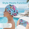 Pleated Fabric Swimming Cap for Women, Loose Fit Swim Hat
