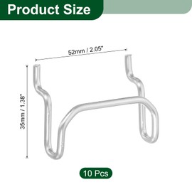 QUARKZMAN Pack of 10 Pegboard Hooks, Stainless Steel Cup Holder, Peg Board Display Hooks, Metal Hanging Organiser Accessories for Garage, Office, Kitchen, Shop, Silver