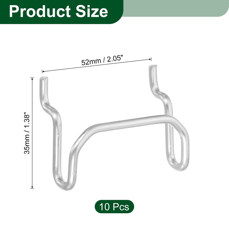 QUARKZMAN Pack of 10 Pegboard Hooks, Stainless Steel Cup Holder,