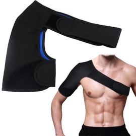 FERCAISH One-shoulder Adjustable Brace, Sports Protection Shoulder Strap Brace for Sleeping Outdoor Lifting Sports, Relieve Chronic Tendinitis Pain, Breathable Sports Protective Gear(R)