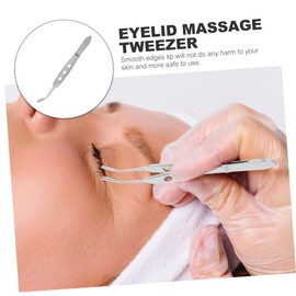 iplusmile Massage der Augenlider, Expressor, Entferner für das Gesicht, Arita, gebogene Pinzette, Spitze der Glanz, Augenbraue, weich, Pinzette aus Meibomius-Silber, hergestellt mit Pinzette