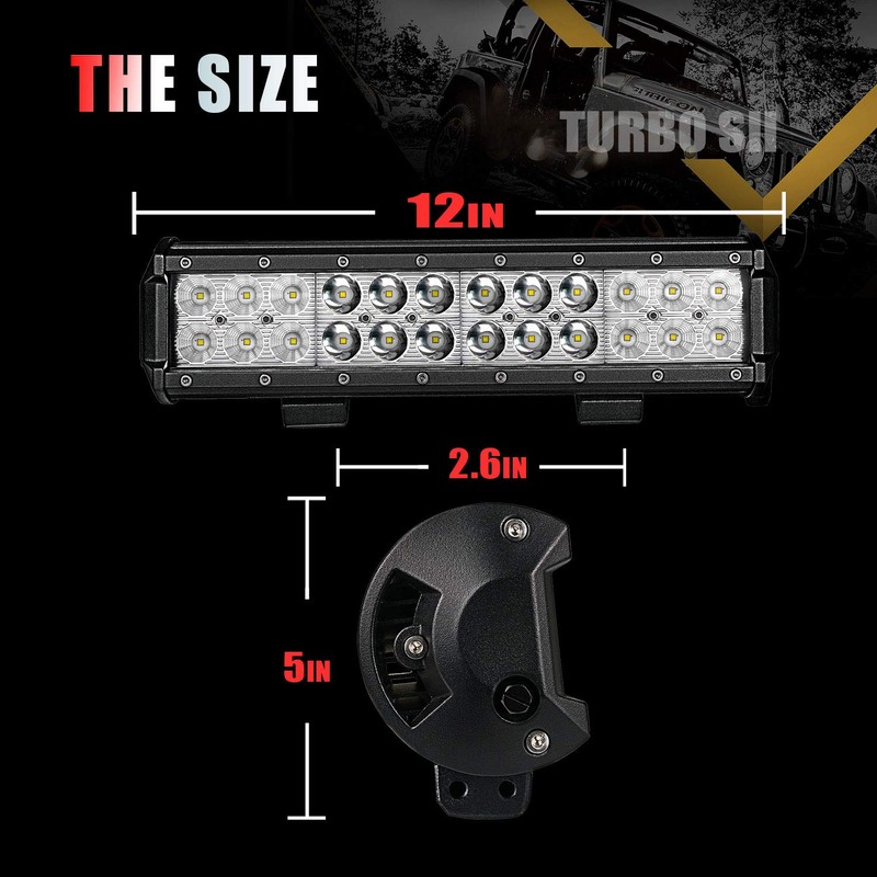 TURBO SII 12 Inch LED Light Bar Spot Flood Combo