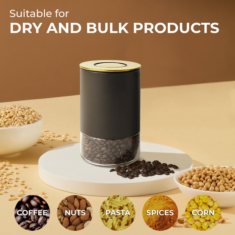 Kaffe Glass Coffee Canister (8oz) w/Airtight Lid - Click to