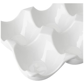Apollo 1742 White Ceramic 6 Egg Holder, 15.7x10x3.8