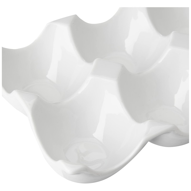 Apollo 1742 White Ceramic 6 Egg Holder, 15.7x10x3.8