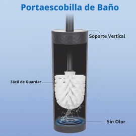 Juego de 2 Cepillos para Baño Ulable CP-JSE35 Gris Oscuro 40cm