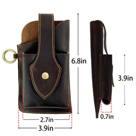 XIAOLI Leather Phone Holster for Men Women, Handmade Cell Phone Pouch with Belt Loop, Dark Brown