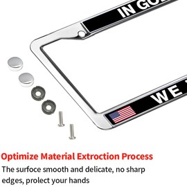 in God We Trust Christ License Plate Holder Stainless Steel License Plate Holder Simple and Firm License Plate Holder Label Holder Matching Screw Cap