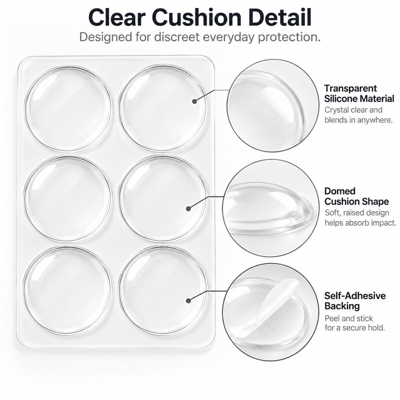 Self-Adhesive Door Handle Bumpers for Wall Protection – Transparent Soft