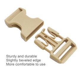 JEESHAN 4PCS Khaki 25mm Plastic Buckle Quick Side Release Buckles Clips for 1 Inch of Webbing Straps Pet Collar Rucksack Backpack Luggage Bag Accessories Clips Parts Belt Replacement Buckle