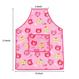 Art Smock Painting Apron Colorful Waterproof Artist Smock Artist Painting Aprons with Long Sleeve Cat Pink Yellow, 2 Pack