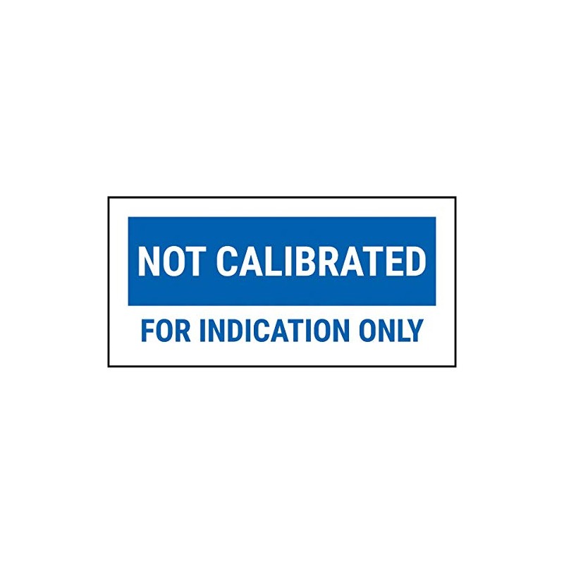 VSafety Not Calibrated For Indicated Only Blue Sticker - 51x25mm