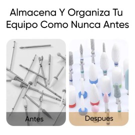 Estuche Para 30 Borcas Punta Drill De Uñas Cepillo Limpieza                                                                                           