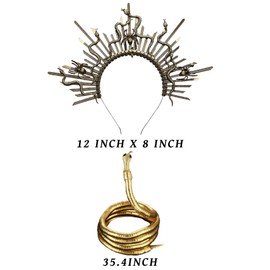 JeVenis Punk Medusa Headpiece Medusa Crown Punk Snake Headband Medusa Costume Accessories Goddess Costume