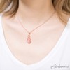 ALOHAMONI Pink Opal Necklace Cubic Zirconia CZ Diamond Pink Gold